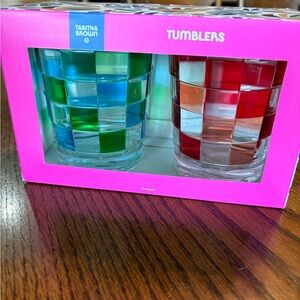 Tabitha Brown x Target Multicolor Checkered Tumblers Set